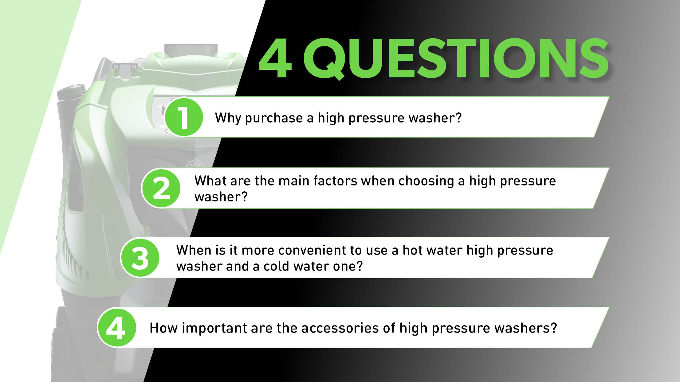 four questions about high pressure washers